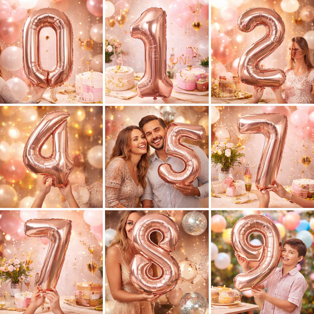40 Numerical 5 Rose Gold Balloon