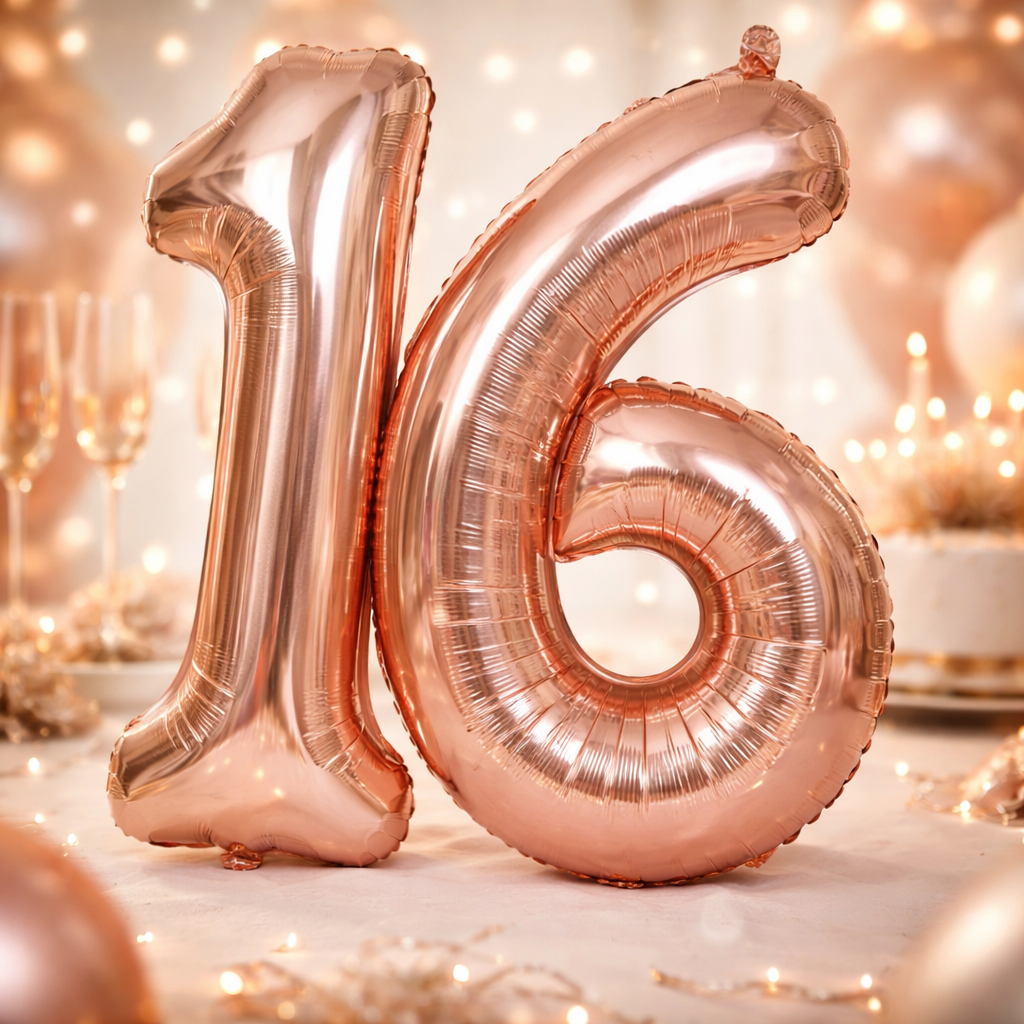40 Numerical 6 Rose Gold Balloon