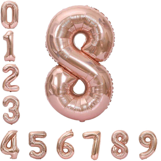 40 Numerical 8 Rose Gold Balloon