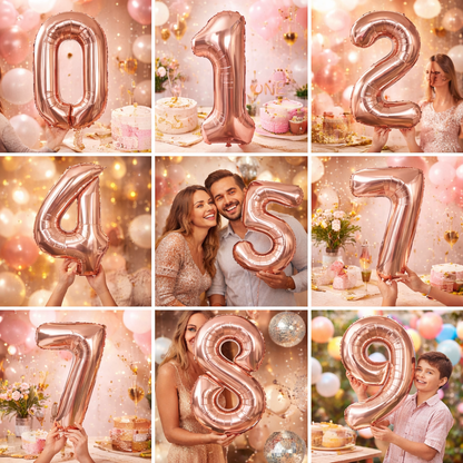 40 Numerical 8 Rose Gold Balloon