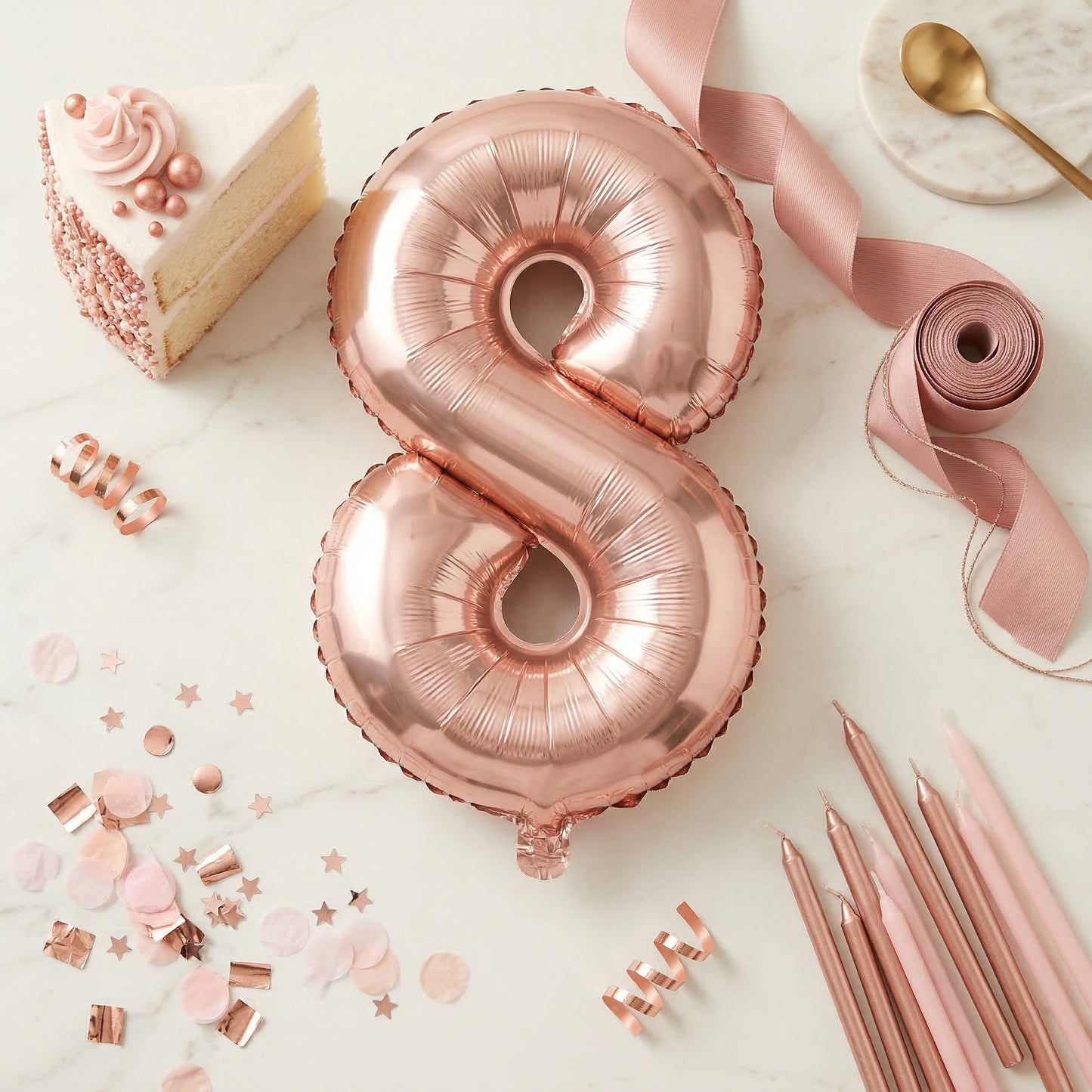 40 Numerical 8 Rose Gold Balloon