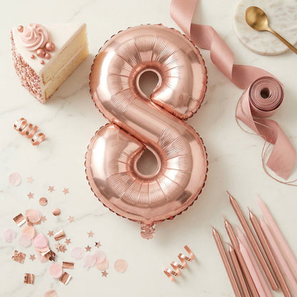 40 Numerical 8 Rose Gold Balloon