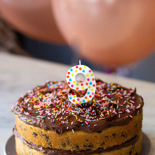 Multi Color Polka Dot Candle No. 9