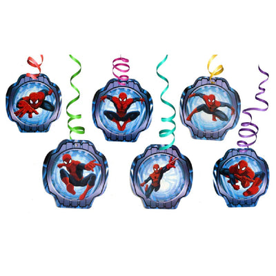 Spider-Man Swirl Decoration 12PC - Superhero Birthday Party Decor | Wanna Party - Image 1