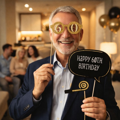 60th Birthday Photo Props - 20PC