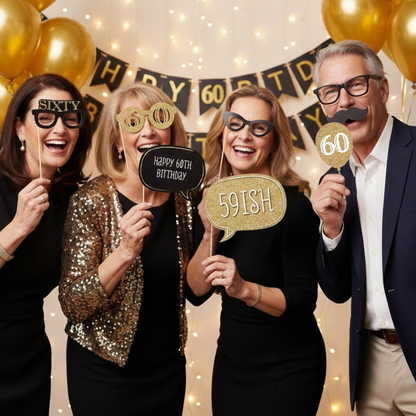 60th Birthday Photo Props - 20PC
