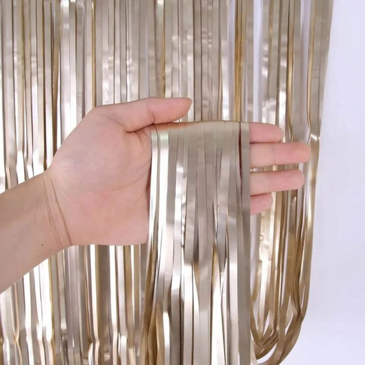 Champagne Gold Matte Gold Foil Curtain - 7FT x 3 FT - 1PC