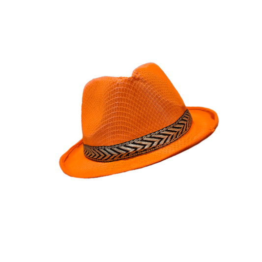 Fedora Hat Neon Orange