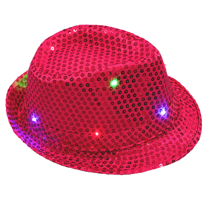 Sequin Light Up Hat Hot Pink - 1PC