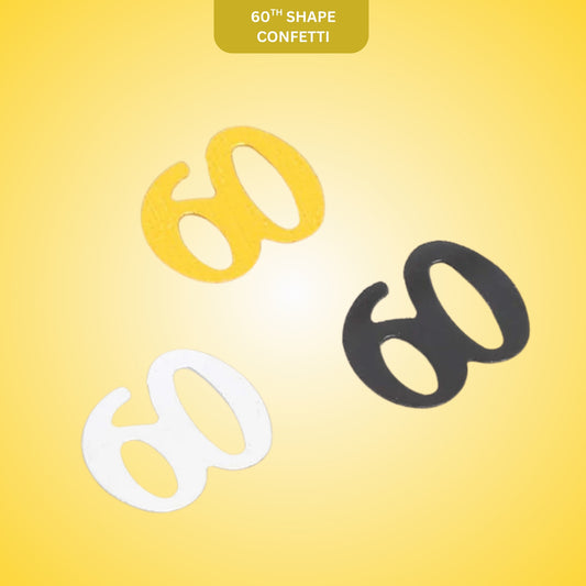 60th Birthday Golden, Black & Silver Confetti