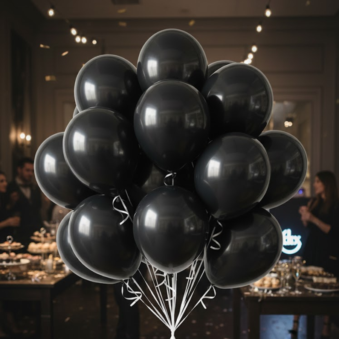 Black Latex Balloons 10" - 20PC