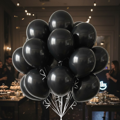 Black Latex Balloons 10" - 20PC