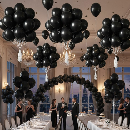 Black Latex Balloons 10" - 20PC