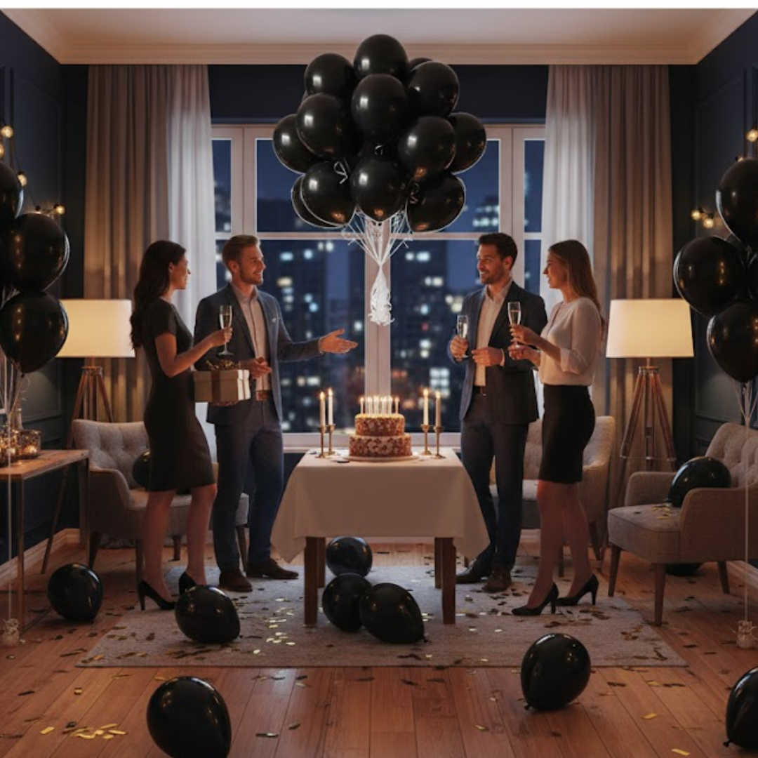 Black Latex Balloons 10" - 20PC