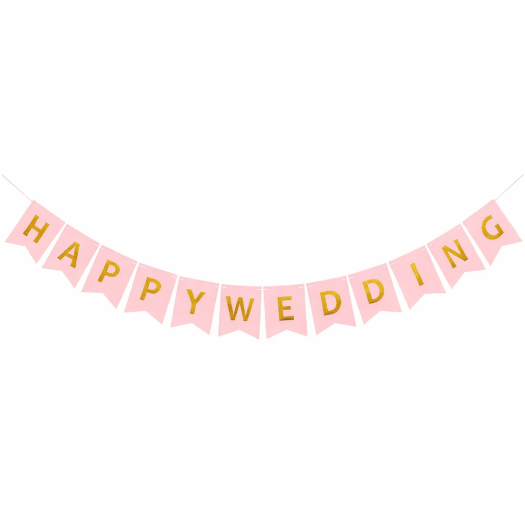 Happy Wedding Banner 9 Feet Bridal Shower Marriage Party Decor