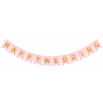 Happy Wedding Banner 9 Feet Bridal Shower Marriage Party Decor