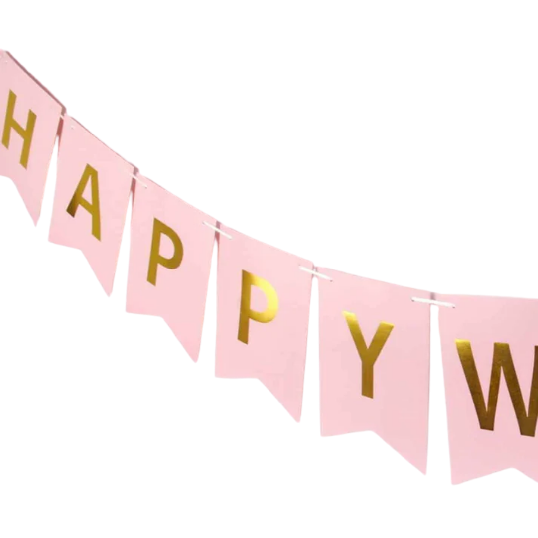 Happy Wedding Banner 9 Feet Bridal Shower Marriage Party Decor
