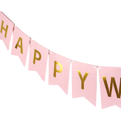 Happy Wedding Banner 9 Feet Bridal Shower Marriage Party Decor