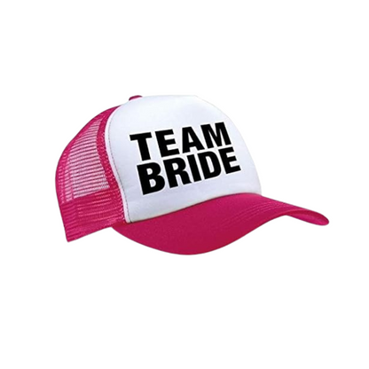 TEAM BRIDE Pink Caps for Bachellorette / Hens Party - Adjustable - 4PC