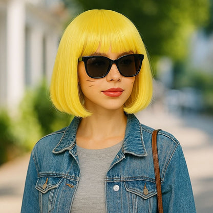 Colored Blunt Cut Wig Gold