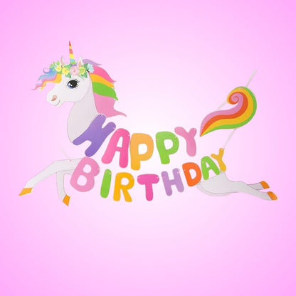 Happy Birthday Unicorn Banner - 1PC