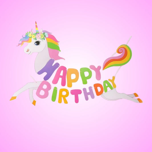 Happy Birthday Unicorn Banner - 1PC