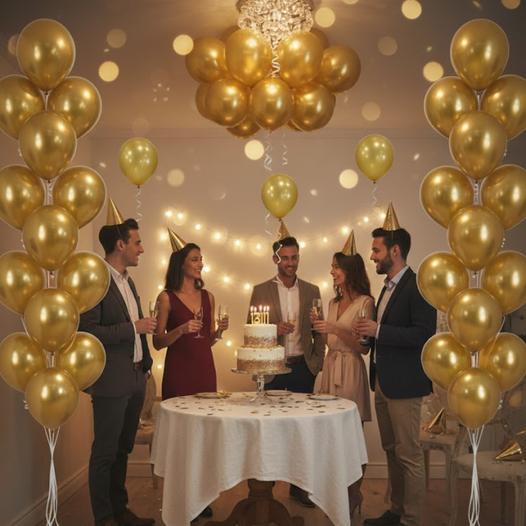 Balloon in a Can  Golden Latex Balloons (Pack of 20)