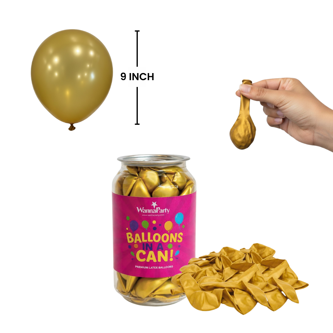 Balloon in a Can  Golden Latex Balloons (Pack of 20)