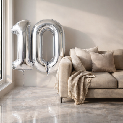 Silver Number 1 Foil Balloon 40 Inch  Air Filled Pack of 1