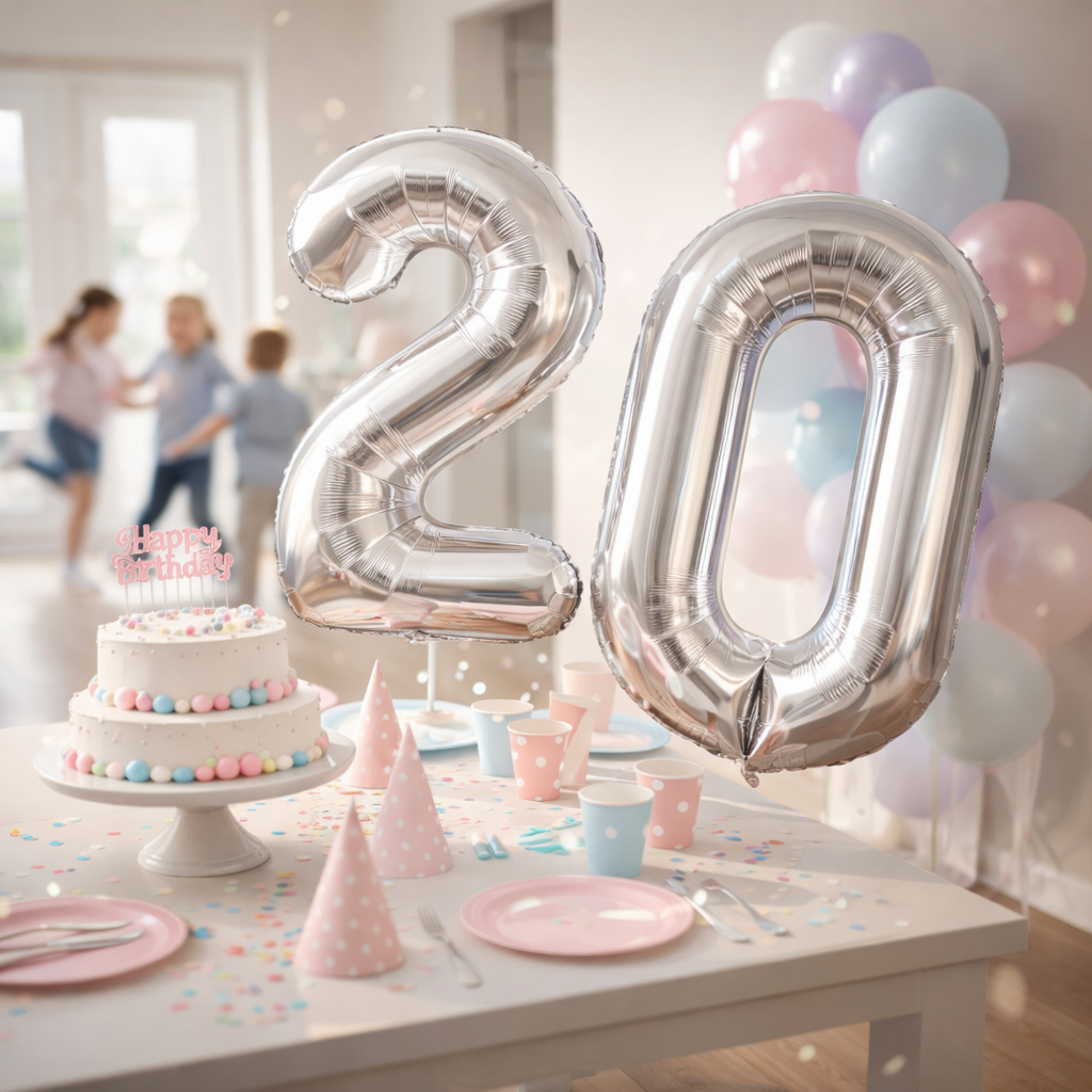 Silver Number 2 Foil Balloon 40 Inch  Air Filled Pack of 1