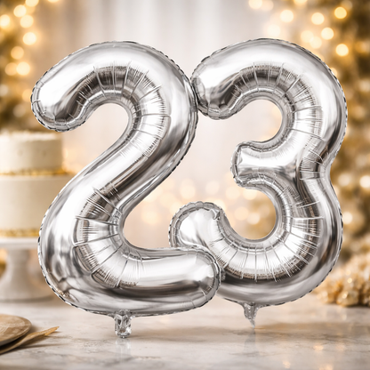 Silver Number 2 Foil Balloon 40 Inch  Air Filled Pack of 1