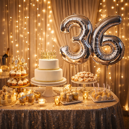 Silver Number 6 Foil Balloon