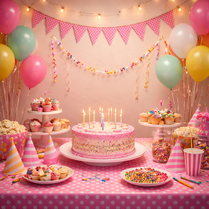 Polka Dot Buntings Hot Pink- Over 9 FT