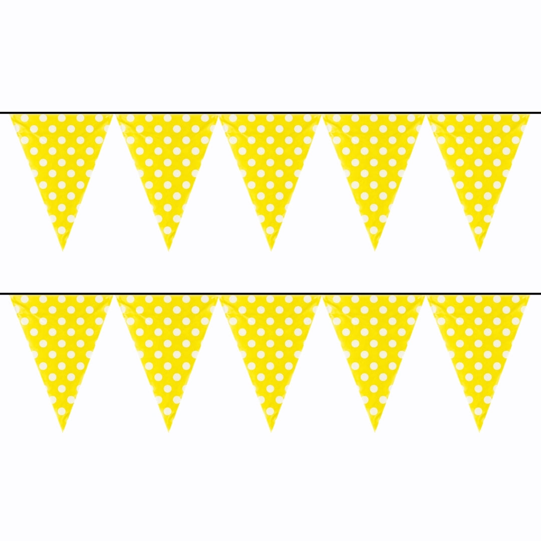 Polka Dot Buntings Yellow- Over 9 FT