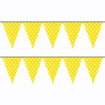 Polka Dot Buntings Yellow- Over 9 FT