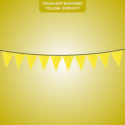 Polka Dot Buntings Yellow- Over 9 FT