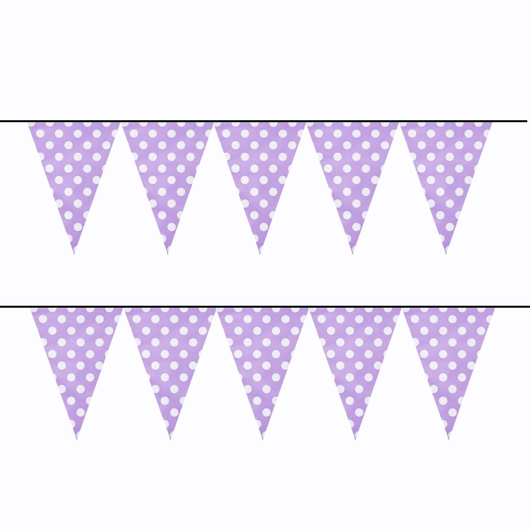 Polka Dot Buntings Purple - 9 FT - 1PC