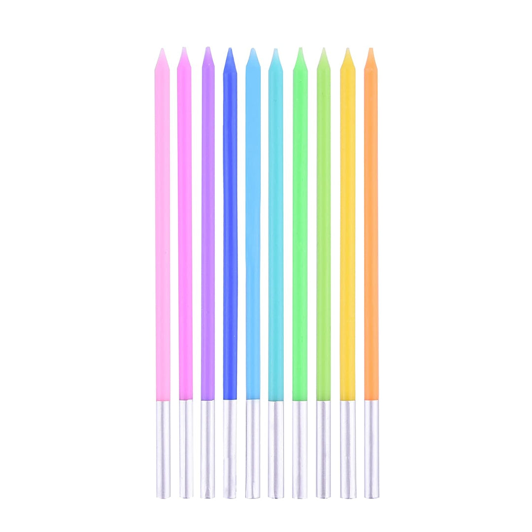 Multicolour Neon Pencil Candles - 10PC