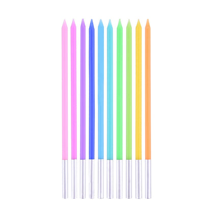 Multicolour Neon Pencil Candles - 10PC