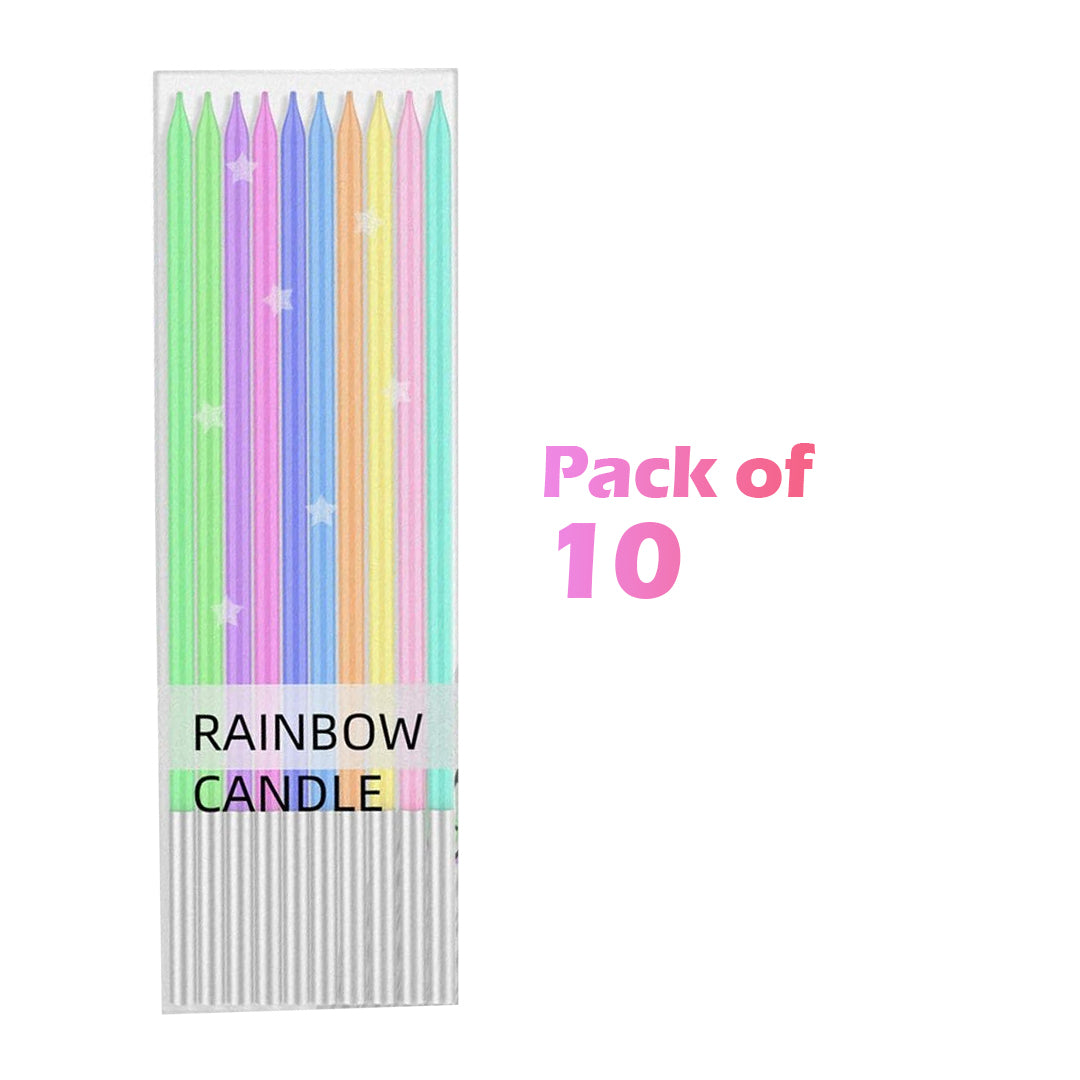 Multicolour Neon Pencil Candles - 10PC