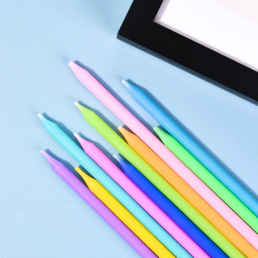 Multicolour Neon Pencil Candles - 10PC