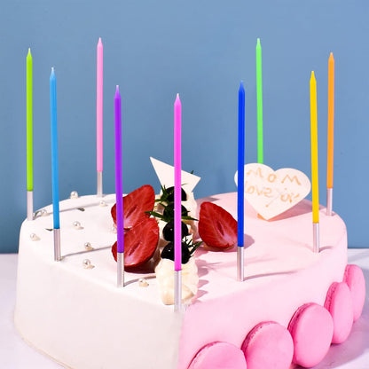 Multicolour Neon Pencil Candles - 10PC