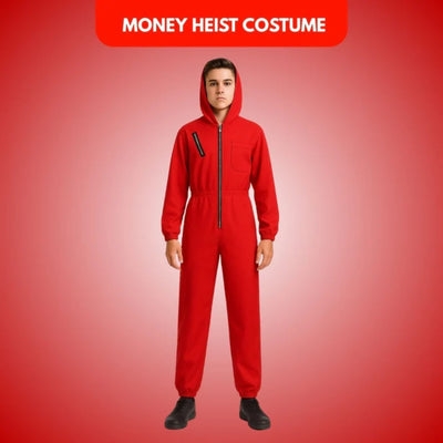 Money Heist Red Zipper Costume for Adults - 1PC