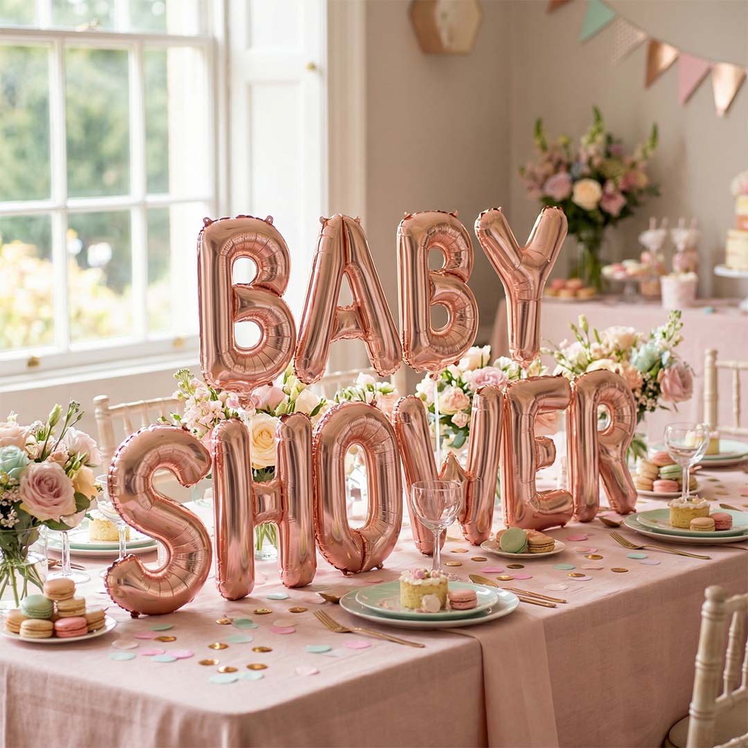 Rose Gold Baby Shower Balloon Banner