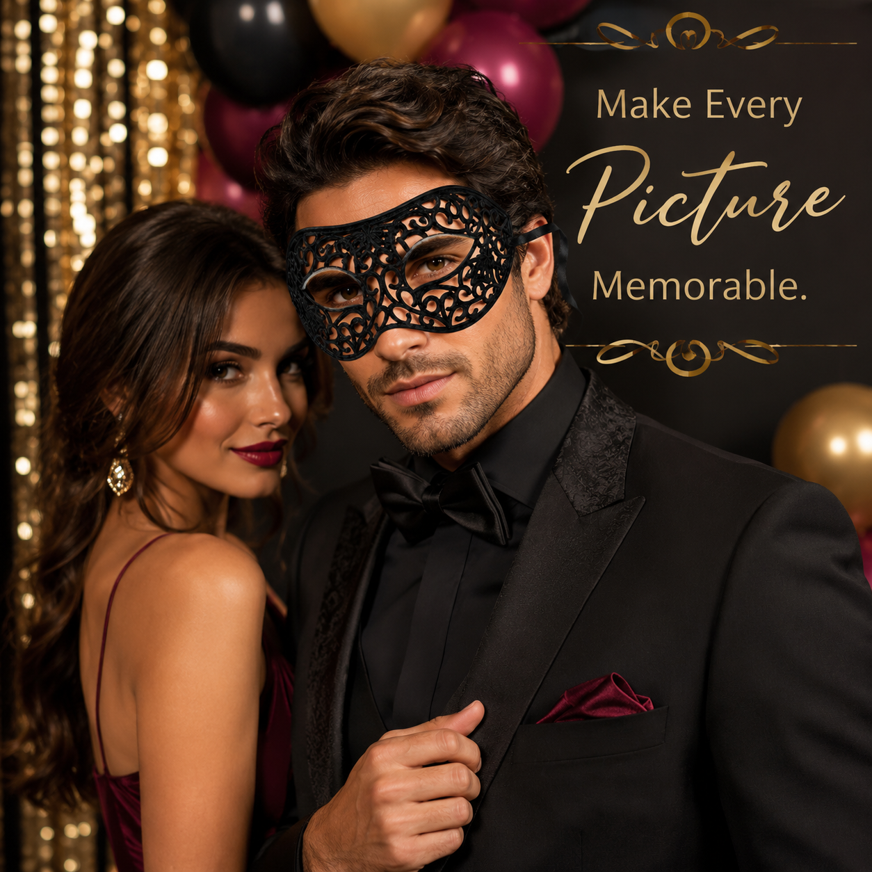 Masquerade Men Mask Black