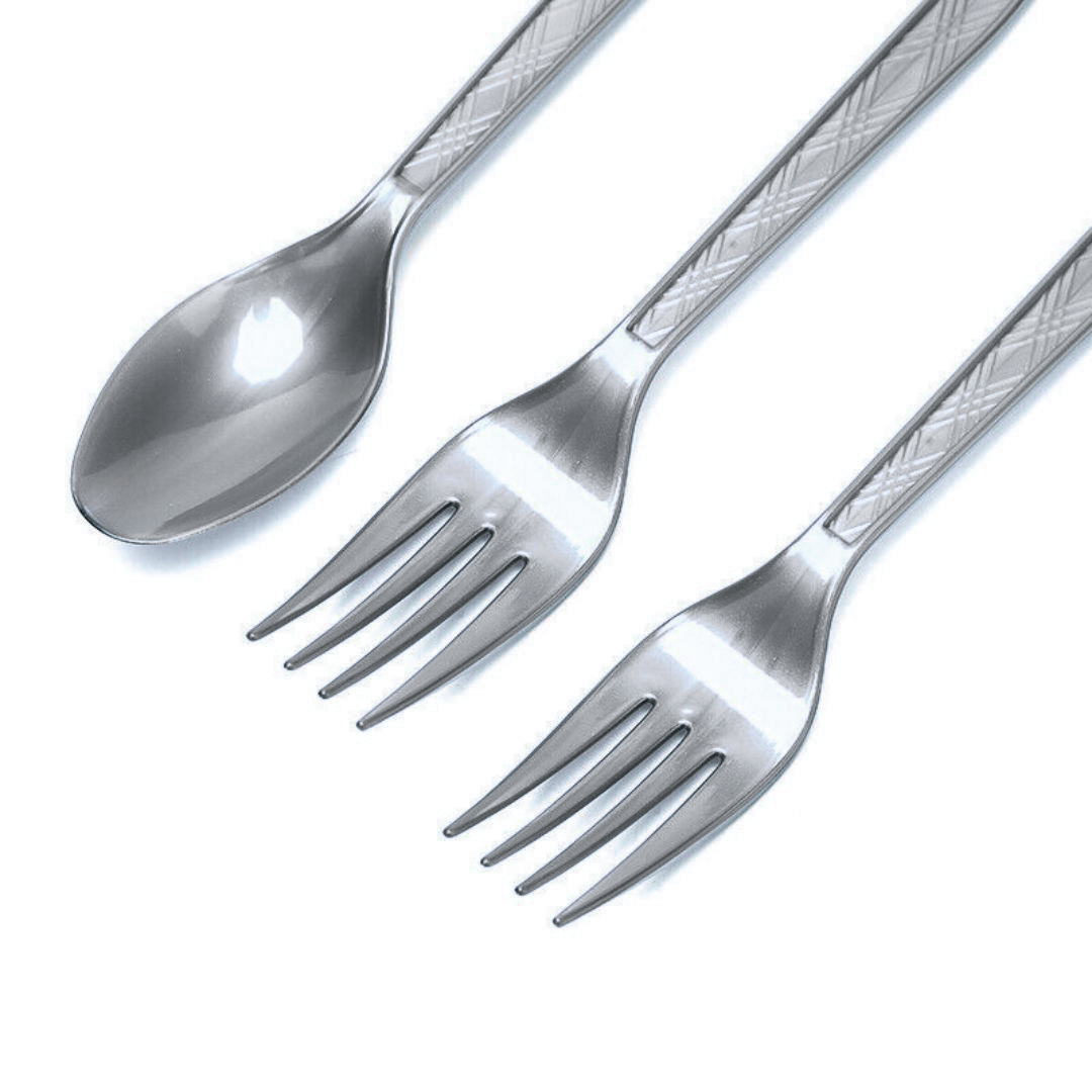 Metallic Silver Dinner Forks / Durable - 20PC