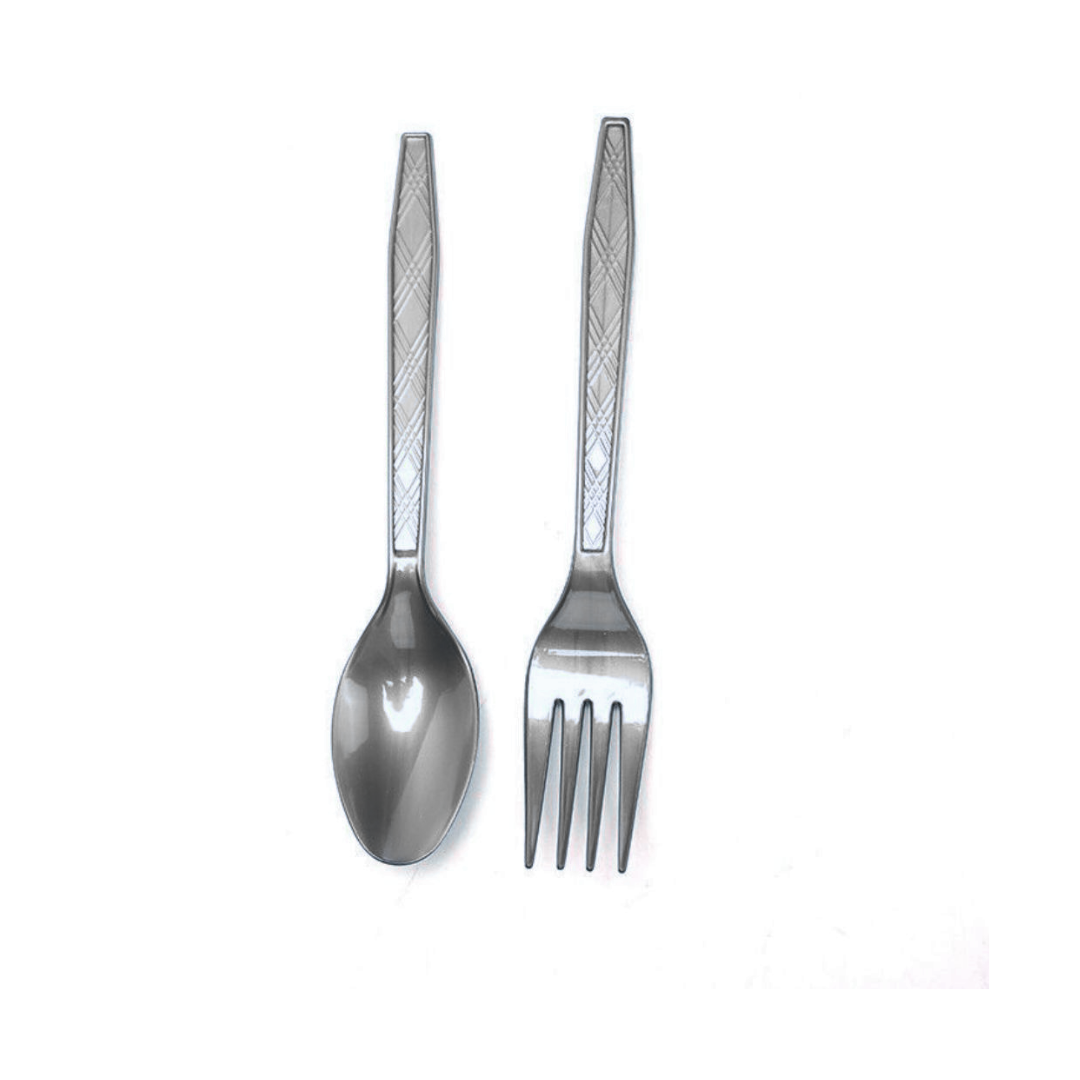 Metallic Silver Dinner Forks / Durable - 20PC