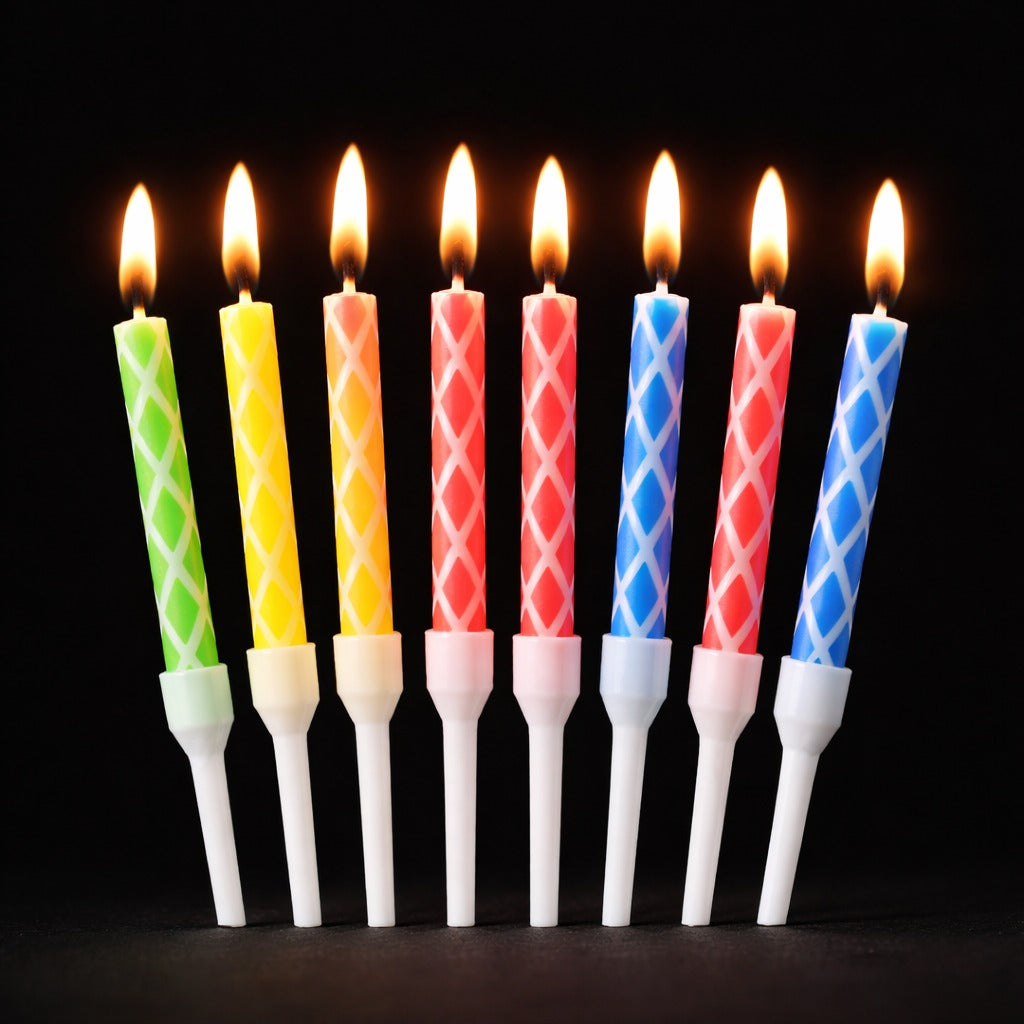 Multicolor Candles for BIrthday / Anniversry / Baby Shower or Neutral Occassion - 12PC