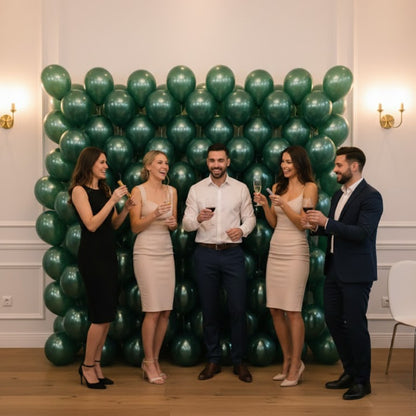 Chrome Dark Green Premium Latex Balloons 10" - 20PC
