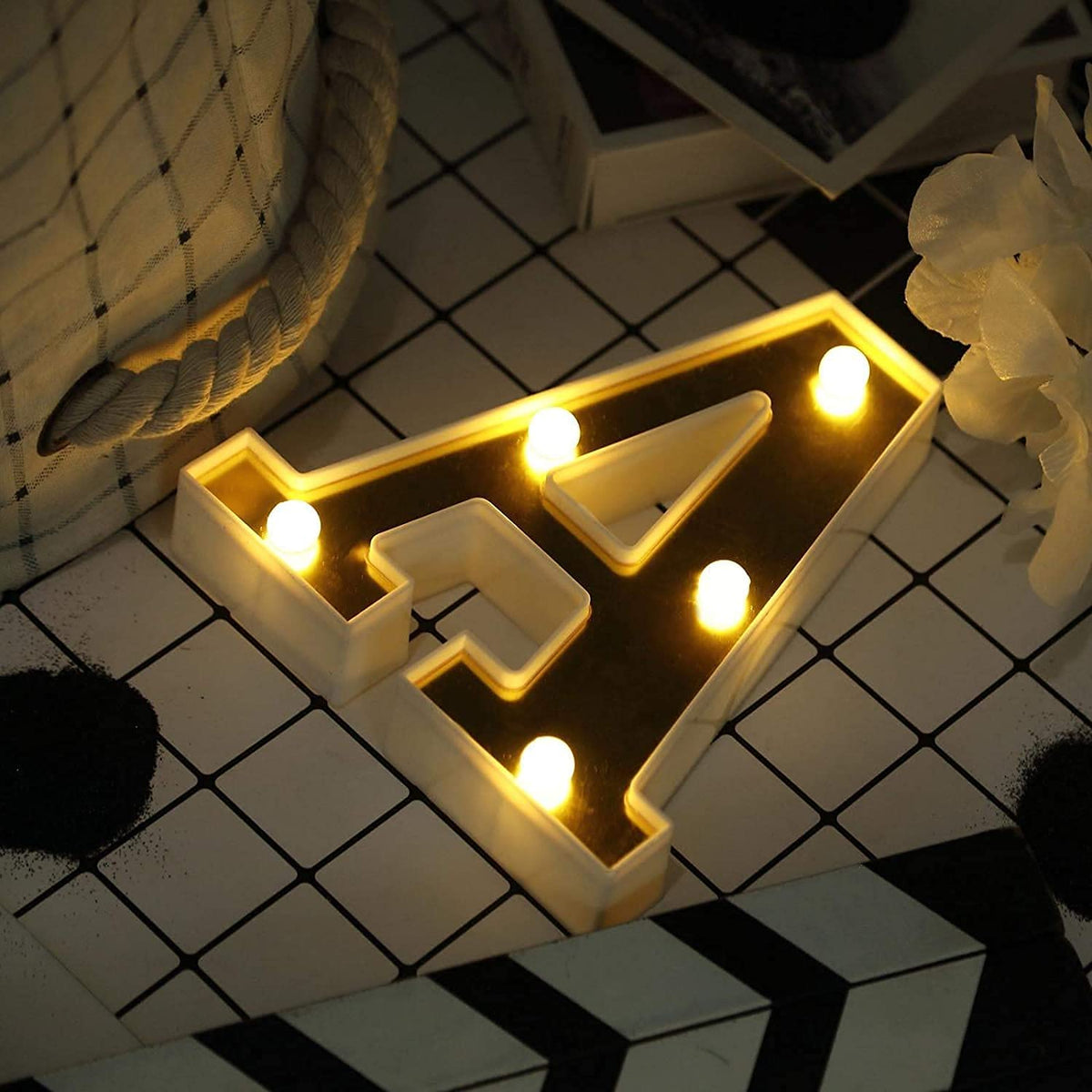 LED Golden Marquee Letter A 11 inch - Light Up Sign | Wanna Party - Image 3